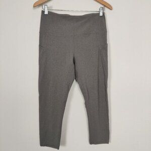 Head Women's Cropped Athletic Leggings With Pockets Size M Gray Performance Wear